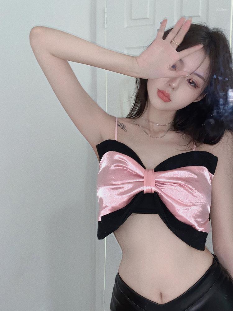 Women's Tanks & Camis Summer Sexy Backless Sweety Pink Bow Three-dimensional Decoration Tops Fashion Sleeveless Babes Slim Bandaged SlingWom
Women's Tanks & Camis Summer Sexy Backless Sweety Pink Bow Three-dimensional Decoration Tops Fashion Sleeveless Babes Slim Bandaged SlingWom