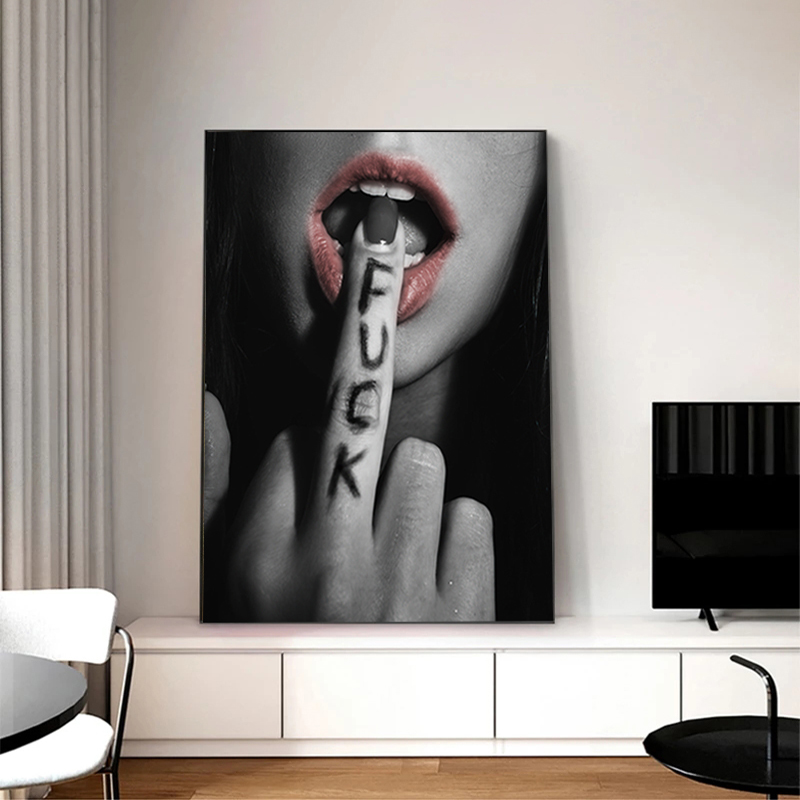 Sexy Lips With Finger Canvas Painting Cool Girl Art Posters and Prints Black and White Wall Pictures for Home Design Room Decor
Sexy Lips With Finger Canvas Painting Cool Girl Art Posters and Prints Black and White Wall Pictures for Home Design Room Decor