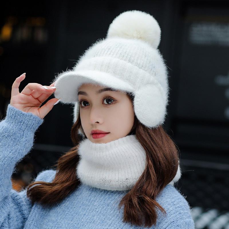 Berets Autumn Winter Knitted Peaked Cap Scarf Sets Women Girls Elastic Hat With Earmuffs Comfortable Warm Anti Cold Bomber HatsBerets
Berets Autumn Winter Knitted Peaked Cap Scarf Sets Women Girls Elastic Hat With Earmuffs Comfortable Warm Anti Cold Bomber HatsBerets
