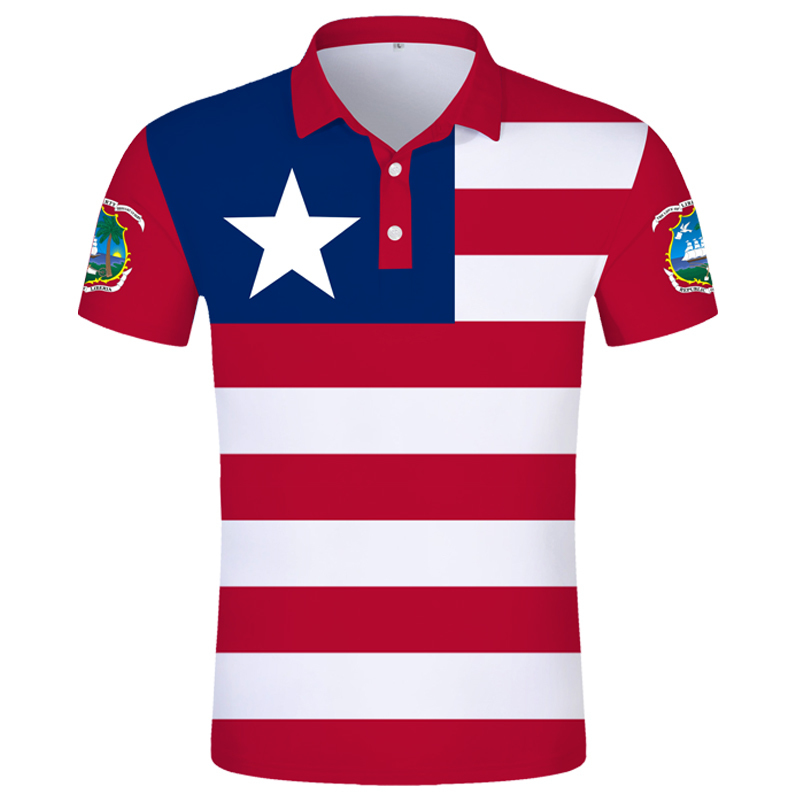 Liberia Polo Shirt Diy Free Custom Made Name Number Lbr Polo Shirt Nation Flag Lr Republic Liberian Country College Clothes 220608