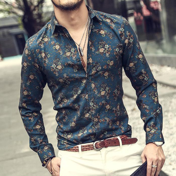 Men's Casual Shirts Shirt Men's Fashion Sportsman Flower Print Printed Slim-Fit Long Sleeve Trendy Oversized ShirtMen's, Blue
Men's Casual Shirts Shirt Men's Fashion Sportsman Flower Print Printed Slim-Fit Long Sleeve Trendy Oversized ShirtMen's, Blue