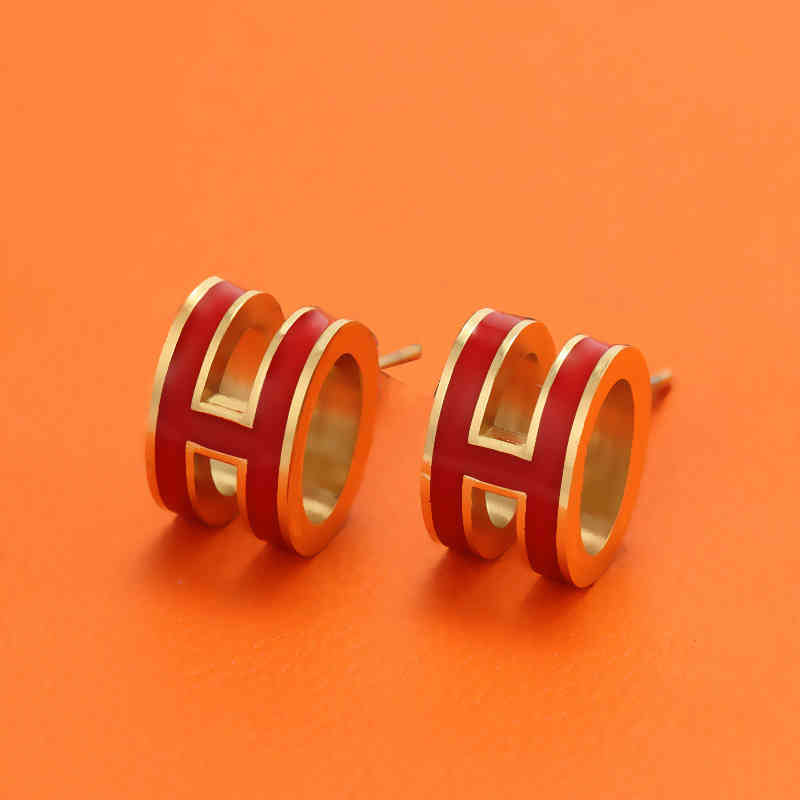 Stainless Steel Earring Stud Cute Clip On Enamel Earrings Gold Luxury H Design Classic Original Jewelry Christmas Valentine's Day Gift
Stainless Steel Earring Stud Cute Clip On Enamel Earrings Gold Luxury H Design Classic Original Jewelry Christmas Valentine's Day Gift