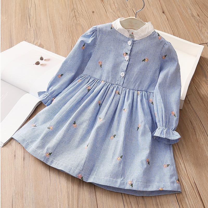 Girl's Dresses Spring Autumn 2 3 4 6 8 10 12Years Long Sleeve Children Embroidered Floral Pattern Crew Neck Baby Kids Girl Striped DressesGi, Blue
Girl's Dresses Spring Autumn 2 3 4 6 8 10 12Years Long Sleeve Children Embroidered Floral Pattern Crew Neck Baby Kids Girl Striped DressesGi, Blue