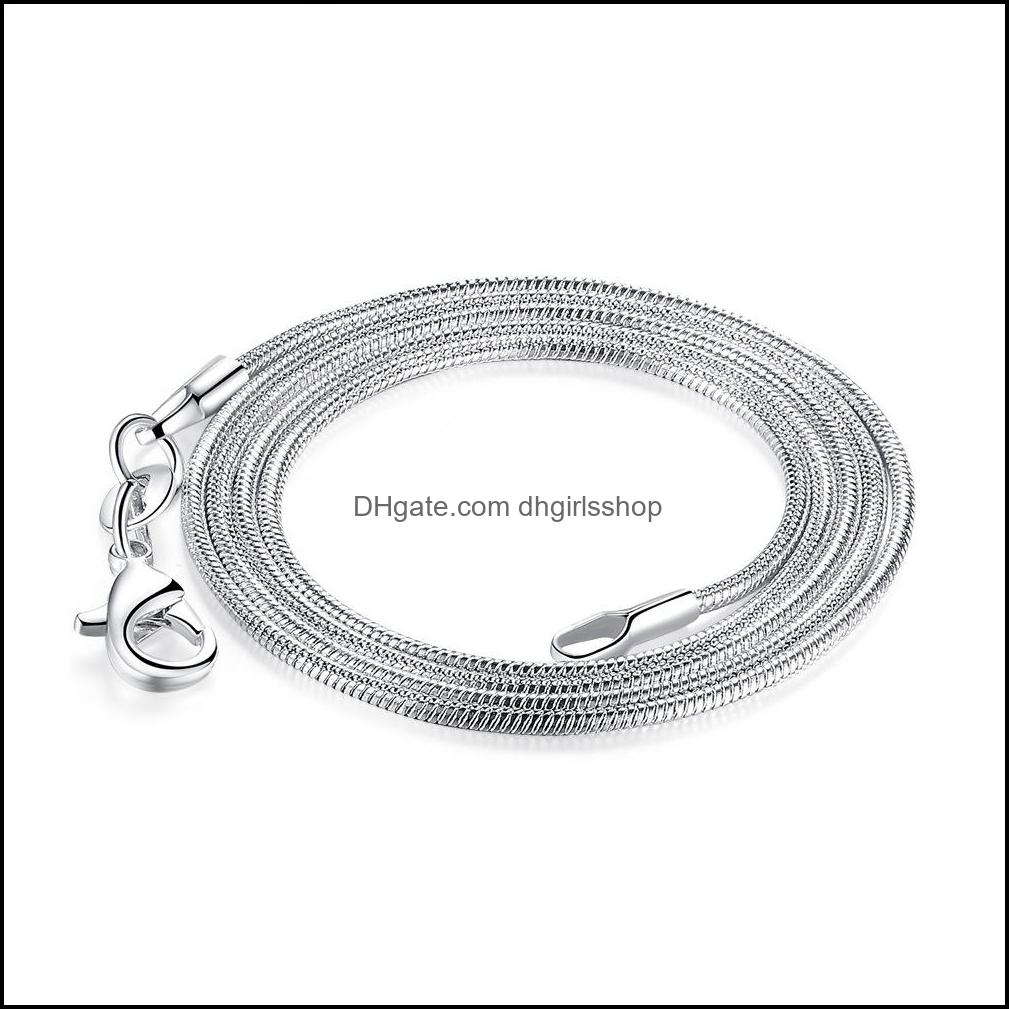 Chains Necklaces Pendants Jewelry Big Promotion 1Mm 925 Sier Snake Chain Necklace With Lobster Clasps For Pendant Dh9He
Chains Necklaces Pendants Jewelry Big Promotion 1Mm 925 Sier Snake Chain Necklace With Lobster Clasps For Pendant Dh9He
