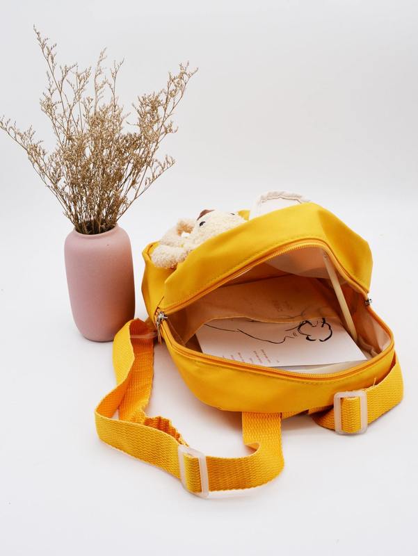 Kids Cartoon Bear Decor Letter Patch Classic Backpack SHE