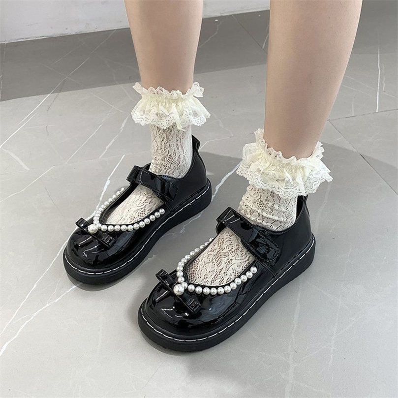 Sepatu Lolita Mary Jane Lucu untuk Wanita Manis Kasual Mutiara Platform Flat Retro Desainer Mode Putih Hitam Kulit Baru 220614, Bright black
Sepatu Lolita Mary Jane Lucu untuk Wanita Manis Kasual Mutiara Platform Flat Retro Desainer Mode Putih Hitam Kulit Baru 220614, Bright black