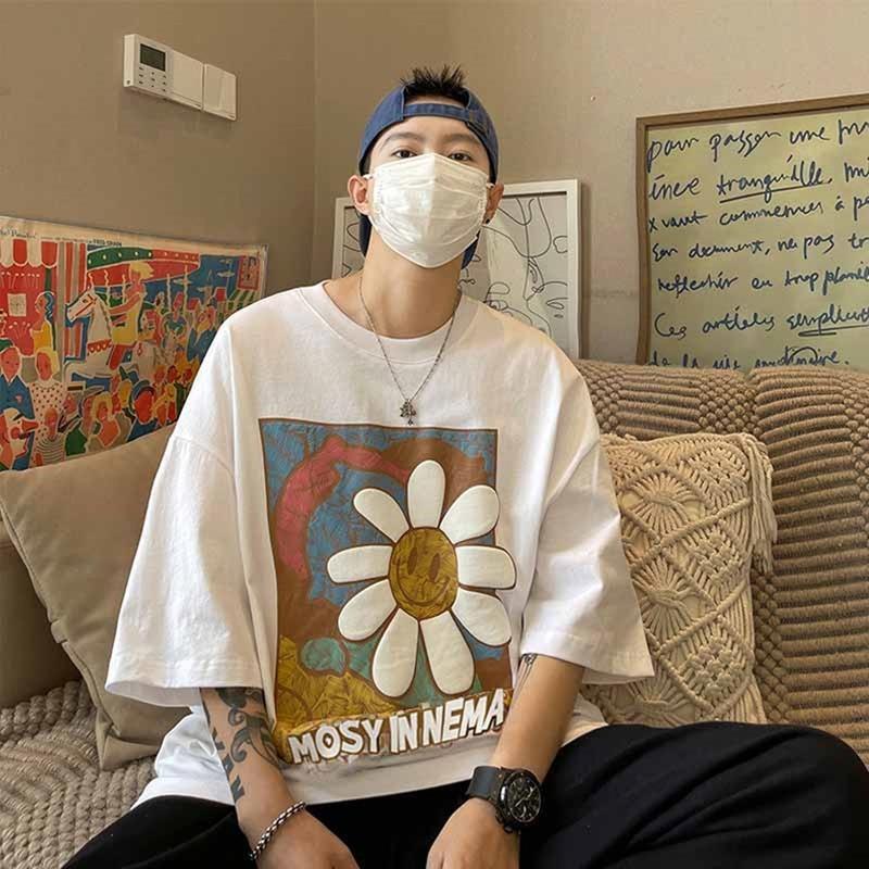 Women's T-Shirt CnHnOH Daisy Sunflower Flower Print Short-sleeved Shirt Men's 2022 Summer Youth Loose Half-sleeved Ins Five-sleeve TopWo, Black
Women's T-Shirt CnHnOH Daisy Sunflower Flower Print Short-sleeved Shirt Men's 2022 Summer Youth Loose Half-sleeved Ins Five-sleeve TopWo, Black