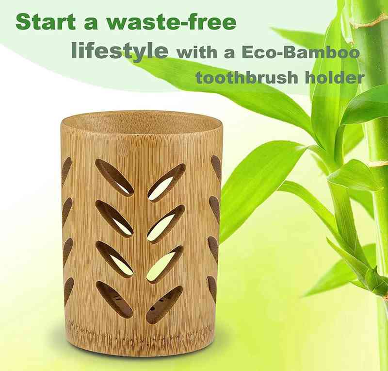 Toothbrush Bamboo Toothbrush Holder for Bathroom Cup with Drainage Quick Drying Toothpaste Degradable 0511