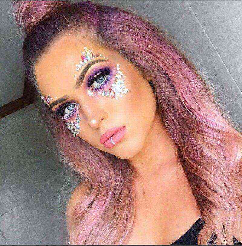 NXY Temporary Tattoo 3dtemporary Face Rhinestone Glitter Stickers Jewels Gems Festival Party Makeup Body Flash Beauty Tools 0330