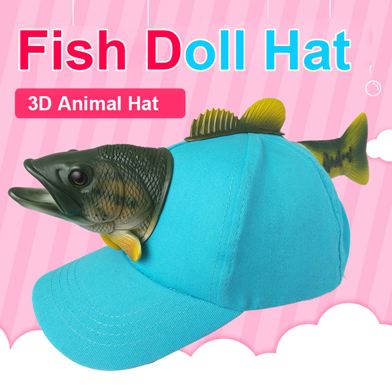 3D Fish Hat Women And Mens Winter Zoo Travel Girl Boy Cartoon Visor Fashion Baseball Hip Hop Special Cap Christmas Gift 220817