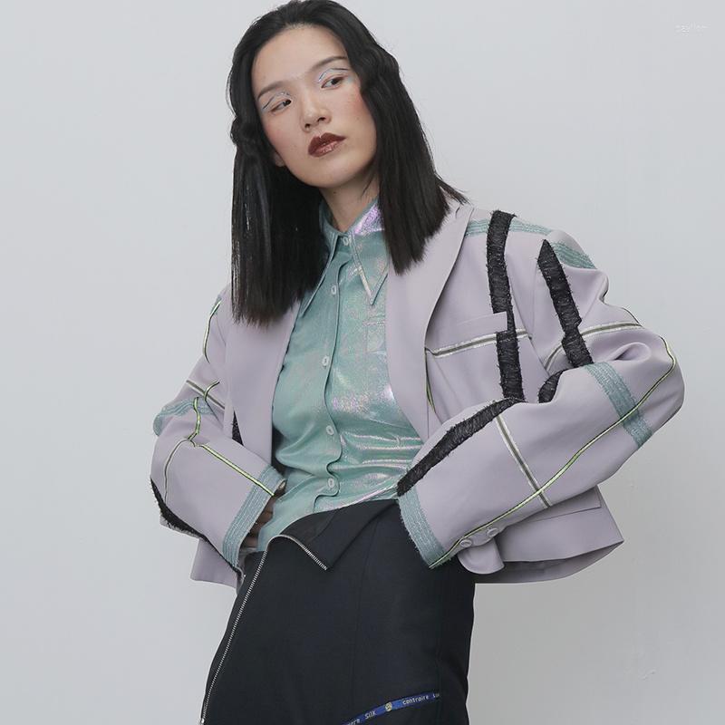 Women's Suits & Blazers ZCSMLL 2022 Spring And Autumn Fashion Women Clothes Notched Collar Full Sleeves Spliced Single Buttons Short Blazer, Light purple
Women's Suits & Blazers ZCSMLL 2022 Spring And Autumn Fashion Women Clothes Notched Collar Full Sleeves Spliced Single Buttons Short Blazer, Light purple