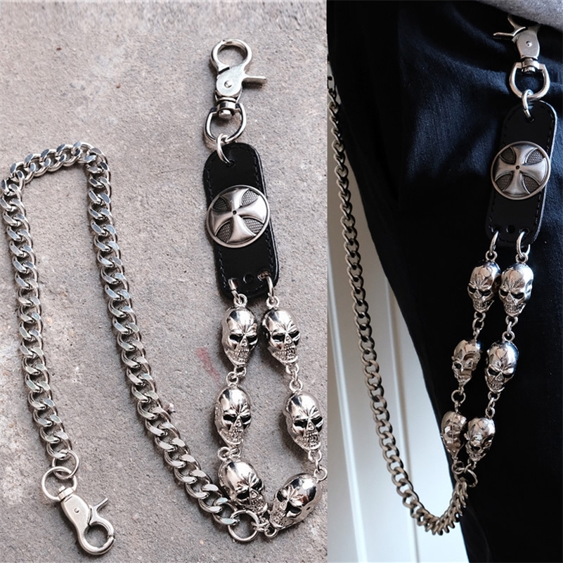 Biker Wallet Chain: Skull Charm Gothic Rock Jean Belt KeyChain for Men BL48 220516 dh910320090