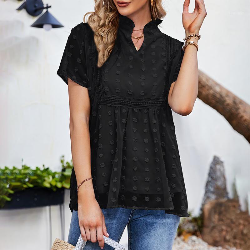 Women' Blouses & Shirts Women Blouse Tops Solid Color Ruffles V Neck Short Sleeve Chiffon 2022 Work Wear Office Femininas Ladies Shirt, Sky blue
Women' Blouses & Shirts Women Blouse Tops Solid Color Ruffles V Neck Short Sleeve Chiffon 2022 Work Wear Office Femininas Ladies Shirt, Sky blue