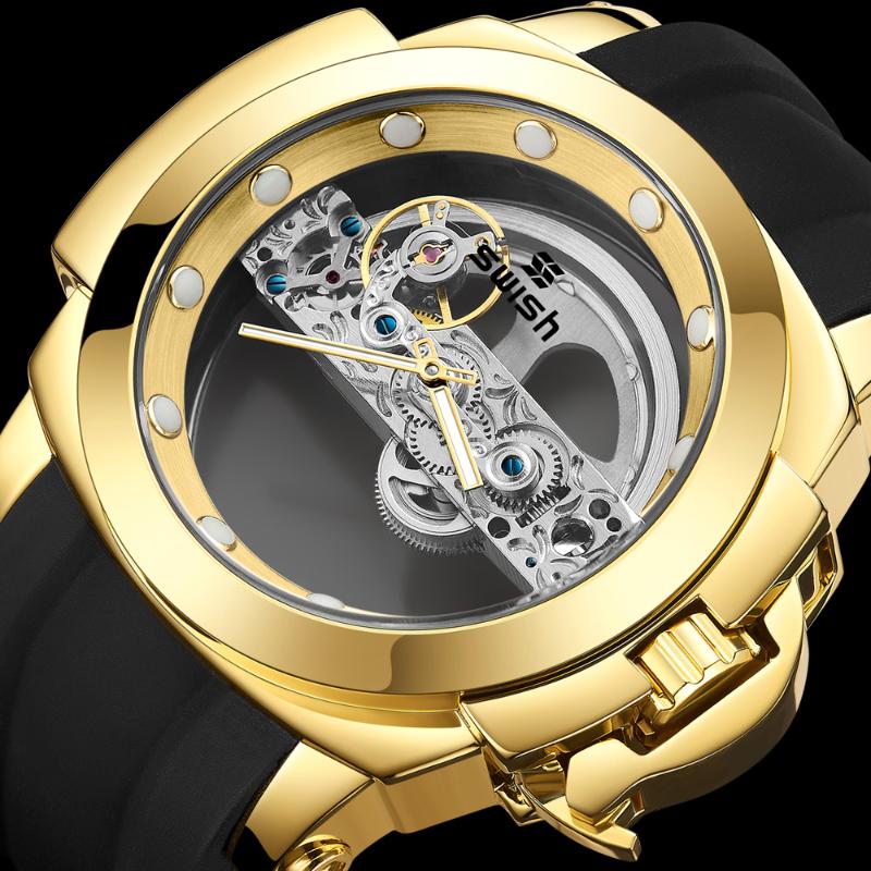 Wristwatches SWISH Men Watch Top Brand Mens Mechanical Watches Automatic Tourbillon Skeleton Luminous Wristwatch Sport Relogio Masculino, Slivery;brown
Wristwatches SWISH Men Watch Top Brand Mens Mechanical Watches Automatic Tourbillon Skeleton Luminous Wristwatch Sport Relogio Masculino, Slivery;brown