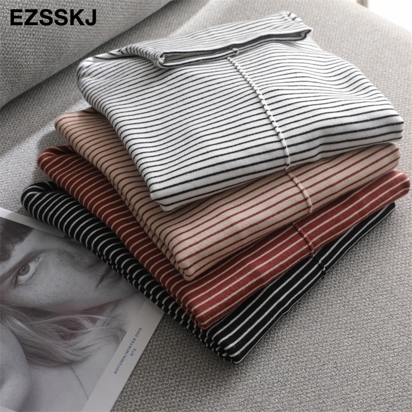 Autumn winter heap collar black white striped casual sweater Pullovers Women female basic chic sweater knit loose top 201203, Beige
Autumn winter heap collar black white striped casual sweater Pullovers Women female basic chic sweater knit loose top 201203, Beige