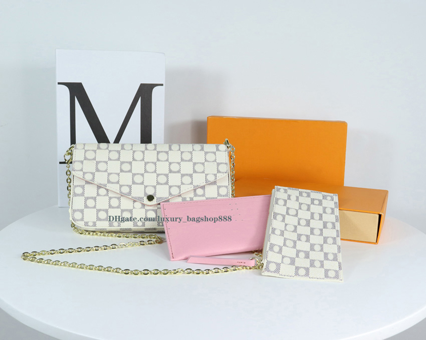 Luxury Designer Handbag Purse Women POCHETTE FELICIE Shoulder Bag 3pcs/set Embossed Flower Leather Clutch Crossbody Messenger Bags Chain Coin Pouch, #1 
Luxury Designer Handbag Purse Women POCHETTE FELICIE Shoulder Bag 3pcs/set Embossed Flower Leather Clutch Crossbody Messenger Bags Chain Coin Pouch, #1