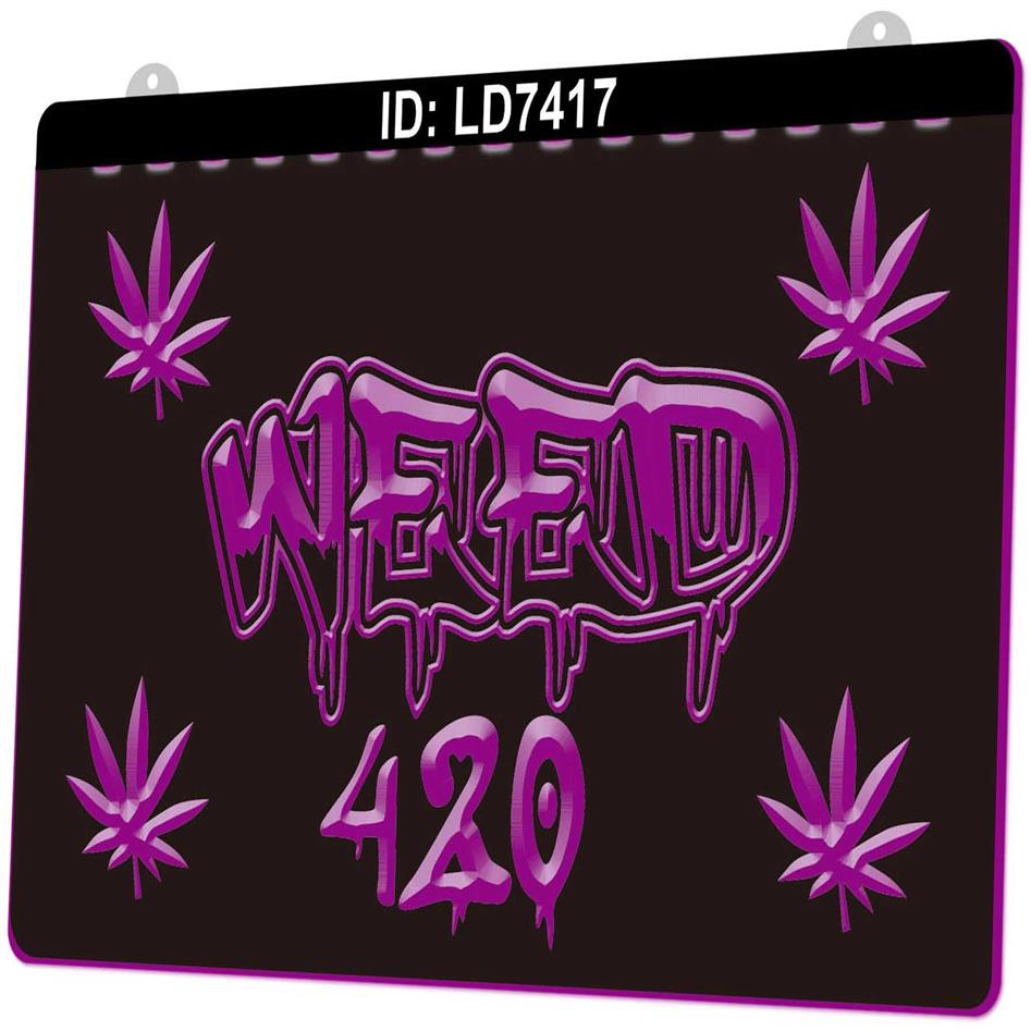 LD7417 Smoke Leaf Weed 420 3D Engraving LED Light Sign Whole Retail275y 
LD7417 Smoke Leaf Weed 420 3D Engraving LED Light Sign Whole Retail275y