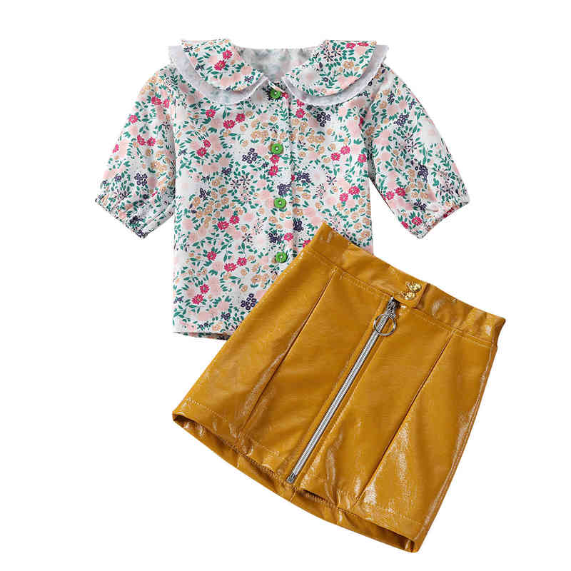 Citgeett Spring Lovely Kids Girls Clothing Sets Floral Printed Peter Pan Collar Single Breasted Shirts Top Pu Leather Skirt Suit J220712, Red
Citgeett Spring Lovely Kids Girls Clothing Sets Floral Printed Peter Pan Collar Single Breasted Shirts Top Pu Leather Skirt Suit J220712, Red