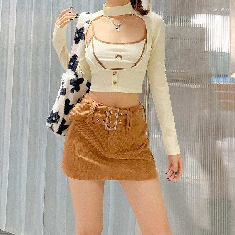Women' T-Shirt Women Beige Embroidery Suspender Tops Long Sleeve Pullover Casual Two-Piece Clothes Set Casual/ Fashionable/ Sexy, As pic
Women' T-Shirt Women Beige Embroidery Suspender Tops Long Sleeve Pullover Casual Two-Piece Clothes Set Casual/ Fashionable/ Sexy, As pic