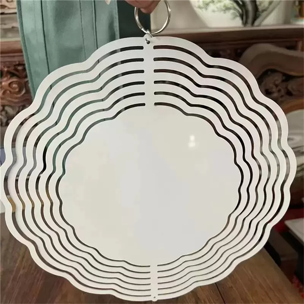 More Sizes DIY Printing 10 Inch Sublimation Blank Aluminum Metal Wind Spinner Outdoor Hanging Decor Wind Chimes for Christmas Decoration