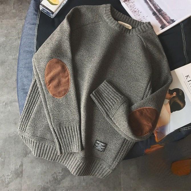 Men's Sweaters Vintage Pullover Sweater Trendy Men's College Wool Patch Splicing Contrast Round Neck SweaterMen's Olga22, Khaki
Men's Sweaters Vintage Pullover Sweater Trendy Men's College Wool Patch Splicing Contrast Round Neck SweaterMen's Olga22, Khaki