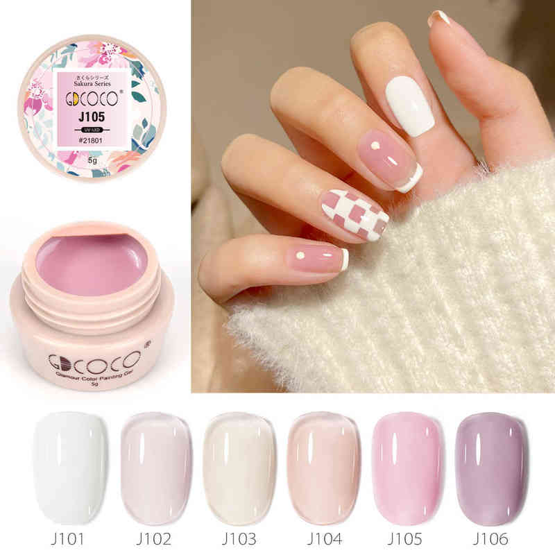 NXY Nail Gel Sugar Color Painting Kit Gdcoco Manicure Japanese Style Supply Semi Permanent Drawing Silver Varnish Set 0328