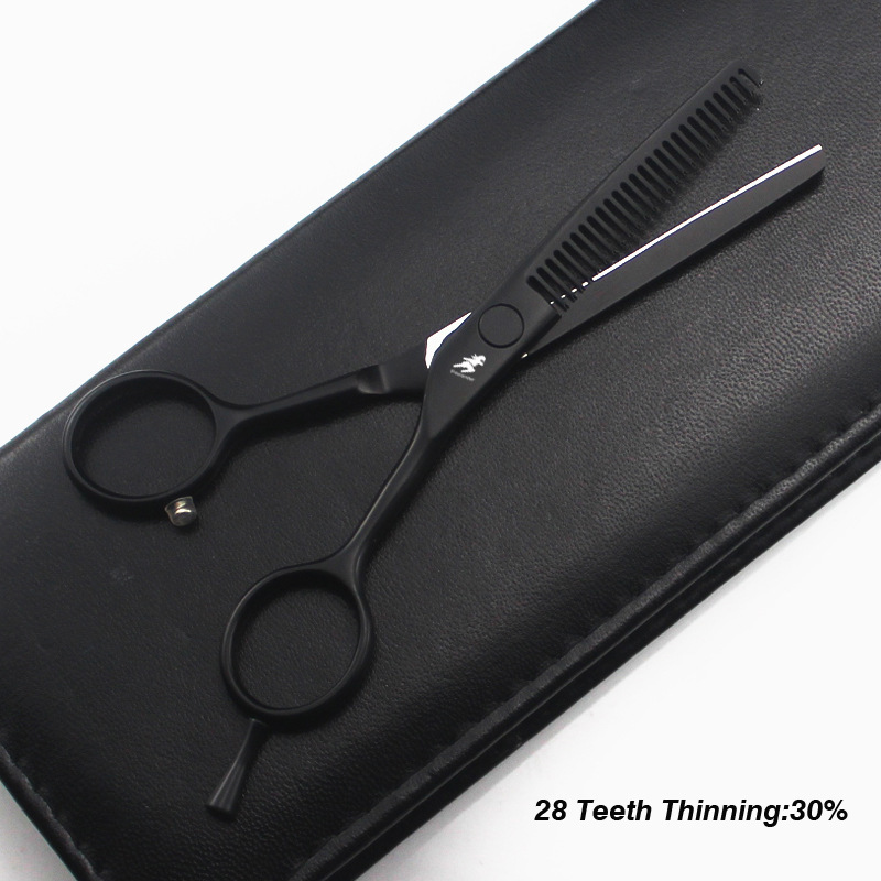 4" 5" 5.5" Professional Hairdressing Scissors Set Stylist Flat Shears Thinning haircut Black paint hair scissors 440c 220317