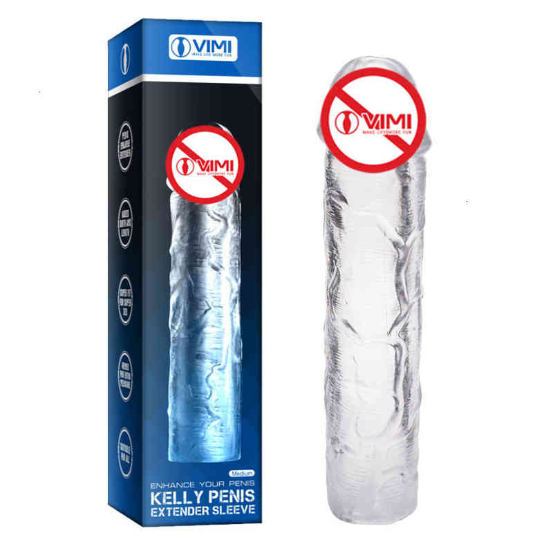 Sexy Toys Massager Vibrator Crystal Set Male Condom Lengthened and Thickened Adult Fun Products