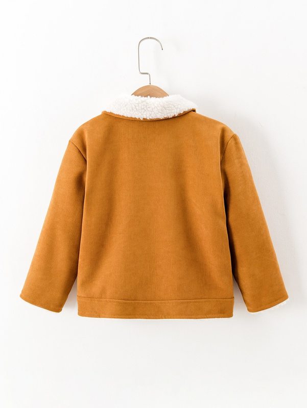 Toddler Boys Borg Collar Single Breasted Coat SHE