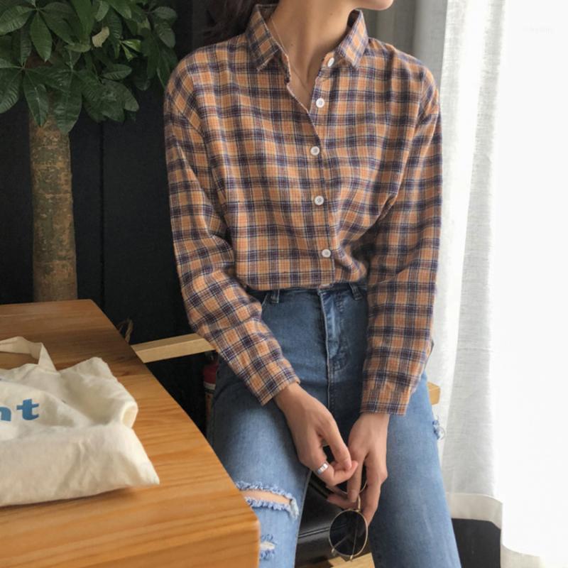 Arrival Spring/autumn Korean Style Women Loose Casual Long Sleeve Turn-down Collar Blouse Plaid Cotton Linen Shirt B291 Women's Blouses & Sh, Picture color
Arrival Spring/autumn Korean Style Women Loose Casual Long Sleeve Turn-down Collar Blouse Plaid Cotton Linen Shirt B291 Women's Blouses & Sh, Picture color
