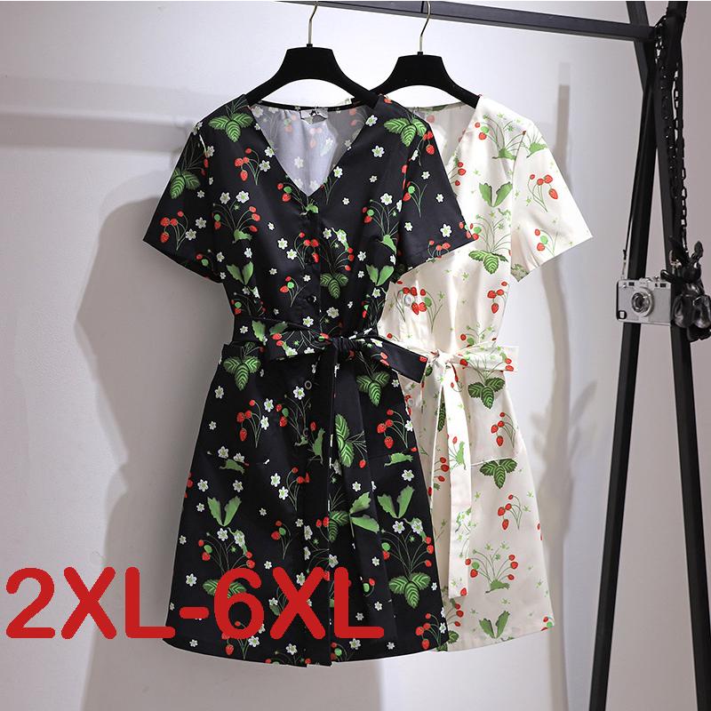 Plus Size Dresses 2XL-6XL Dress Women Print Summer Casual V Neck Short Sleeve Big OL Office Tunic Black Oversize Vestidos, A0472-black
Plus Size Dresses 2XL-6XL Dress Women Print Summer Casual V Neck Short Sleeve Big OL Office Tunic Black Oversize Vestidos, A0472-black