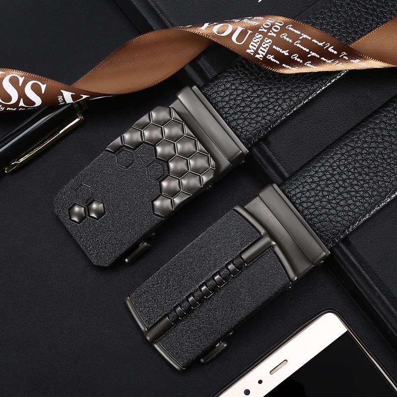 Belts Men's Genuine Leather Belt Black Automatic Buckle Waist Strap Business Male Cintos CowboyBelts
Belts Men's Genuine Leather Belt Black Automatic Buckle Waist Strap Business Male Cintos CowboyBelts