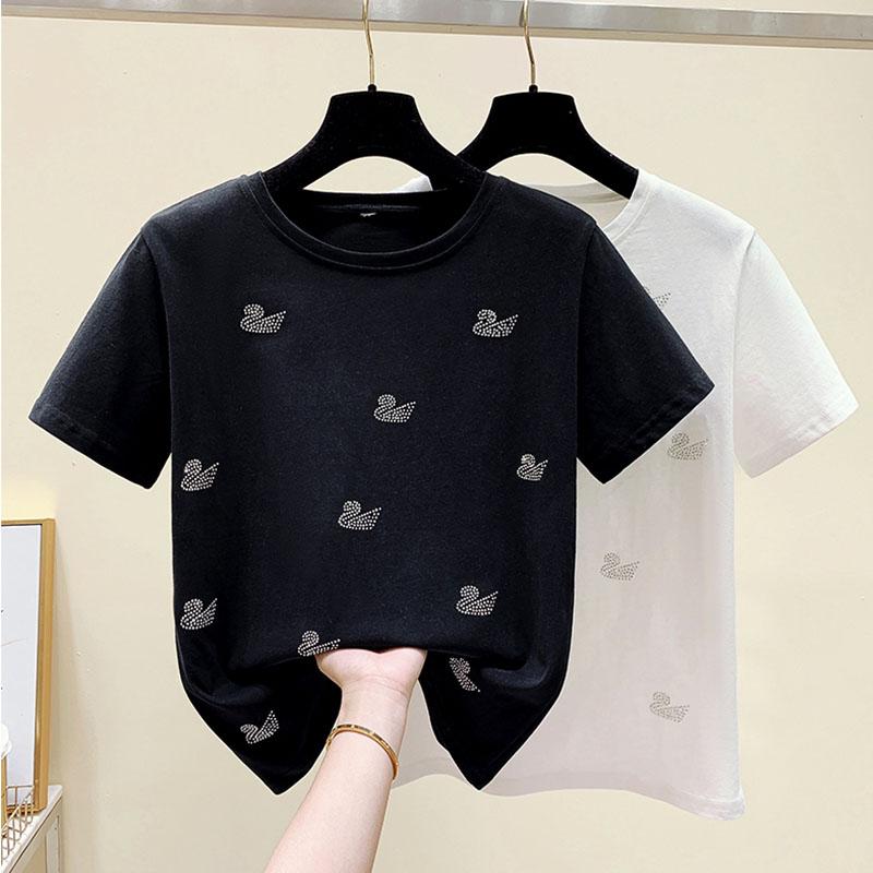 Women's T-Shirt Short Sleeve 2022 Korean T Shirt Women Clothes Diamond Cotton Casual White Female Summer Tops Black Tee ShirtWomen's
Women's T-Shirt Short Sleeve 2022 Korean T Shirt Women Clothes Diamond Cotton Casual White Female Summer Tops Black Tee ShirtWomen's