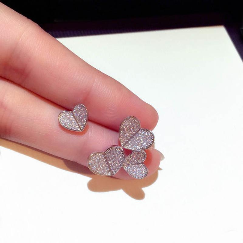 Stud Genuine Asymmetry Heart Earrings Jewelry Women CZ Zircon Earring For Party Birthday GiftStud
Stud Genuine Asymmetry Heart Earrings Jewelry Women CZ Zircon Earring For Party Birthday GiftStud