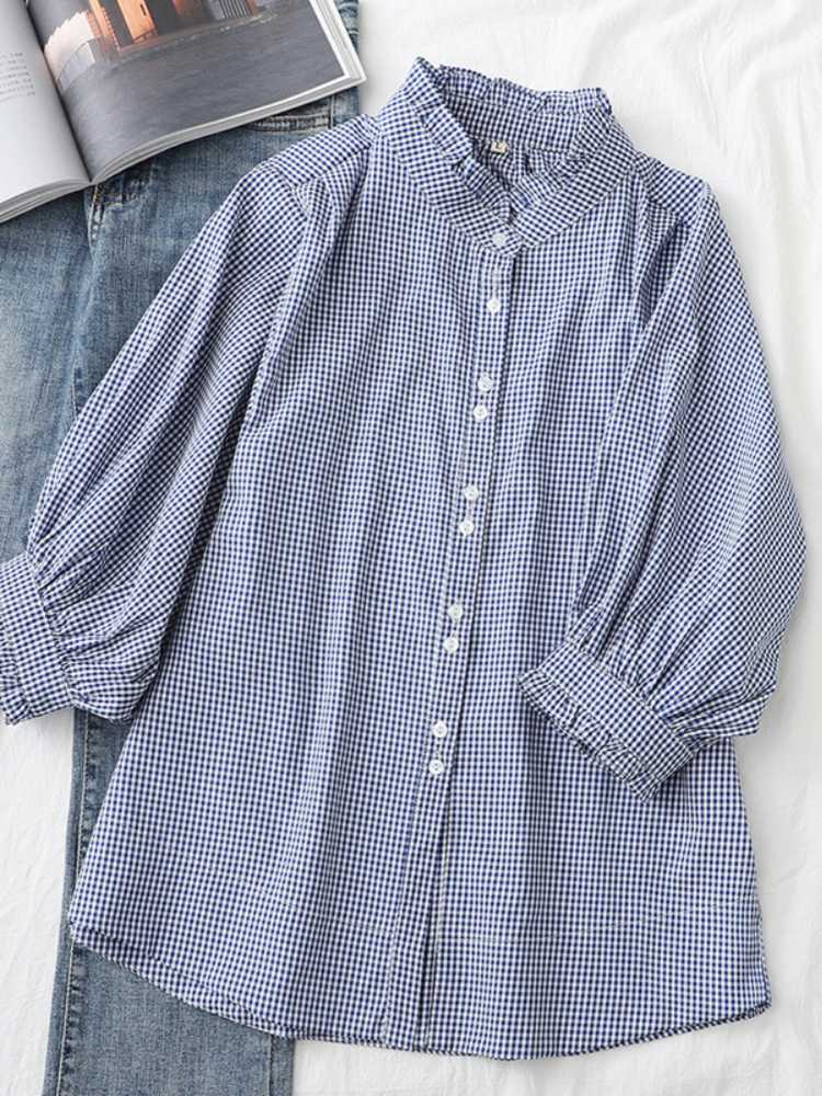 Women' Blouses & Shirts H.sa Casual Plaid Short Sleeve Cotton Linen Loose Blouse Vintage Harajuku Oversized Shirt Elegant Tunic Summer Tops, Mylct301 blue
Women' Blouses & Shirts H.sa Casual Plaid Short Sleeve Cotton Linen Loose Blouse Vintage Harajuku Oversized Shirt Elegant Tunic Summer Tops, Mylct301 blue