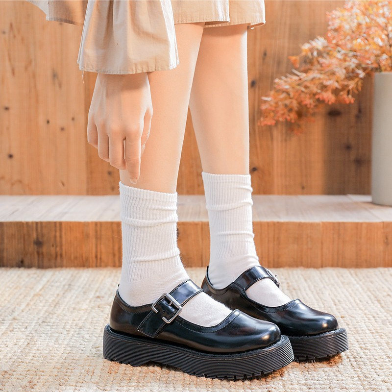 Lolita Sepatu Platform Wanita Pelayan Seragam Kinerja Gesper Tebal Hak Tinggi Muffin Sol Tebal Sepatu Tunggal Cosplay Mary Jane Sepatu 220614
