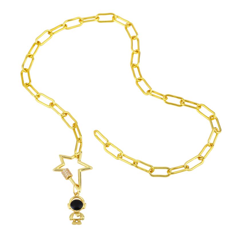 Pendant Necklaces EYIKA Hip Hop Spaceman Astronaut Star Carabiner Zircon Necklace For Men Women Gold Link Chain Enamel Friendship Jewelry
Pendant Necklaces EYIKA Hip Hop Spaceman Astronaut Star Carabiner Zircon Necklace For Men Women Gold Link Chain Enamel Friendship Jewelry