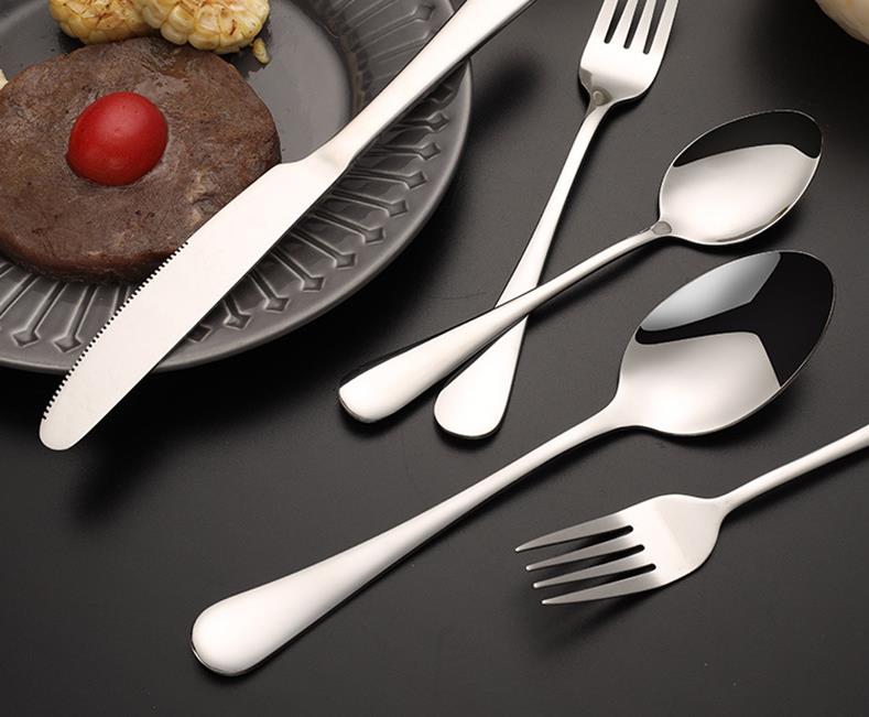 Flatware Sets Gold silver stainless steel food grade silverware cutlery set utensils include knife fork spoon teaspoon SN6572