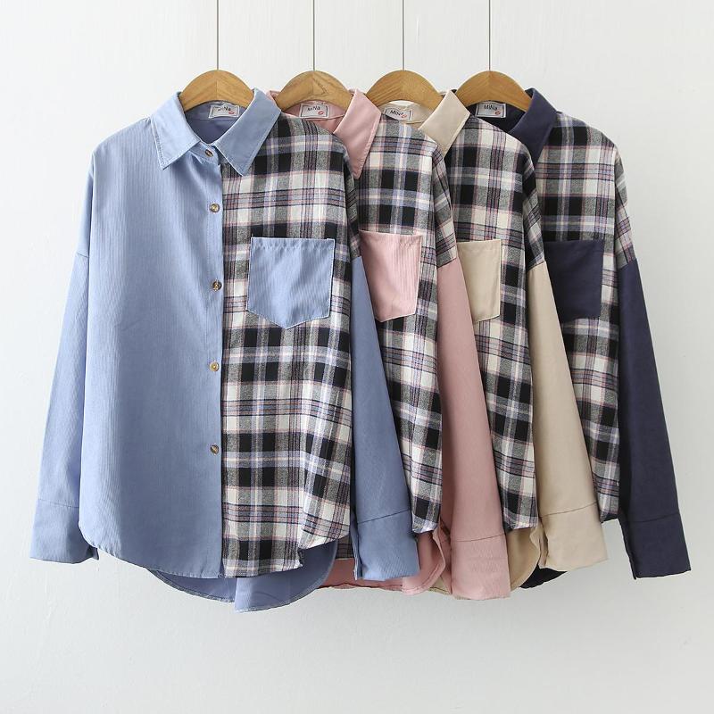 Women's Blouses & Shirts Korean Style Patchwork Ladies Women's Spring Summer Casual Loose Long Sleeve Tops Blusas MujerWomen's, Blue
Women's Blouses & Shirts Korean Style Patchwork Ladies Women's Spring Summer Casual Loose Long Sleeve Tops Blusas MujerWomen's, Blue