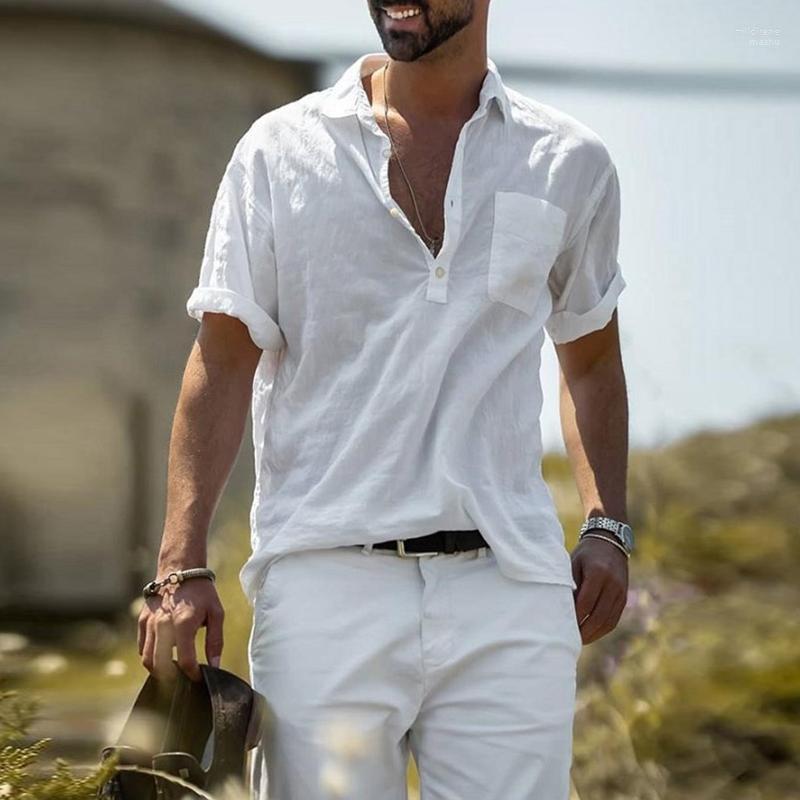 Men's T-Shirts Summer Casual Simple White Breathable And Comfortable Turn Down Collar Solid Shirt Short Sleeve Cotton Tops Mild22
Men's T-Shirts Summer Casual Simple White Breathable And Comfortable Turn Down Collar Solid Shirt Short Sleeve Cotton Tops Mild22