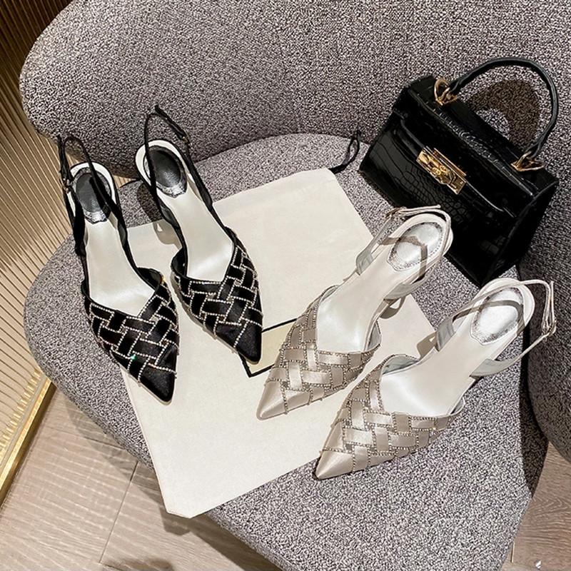 Dress Shoes Pointed Toe Women Pumps Rhinestones Party Ladies Thin Heels Weave Sandals INS Solid Zapatillas Mujer, Black
Dress Shoes Pointed Toe Women Pumps Rhinestones Party Ladies Thin Heels Weave Sandals INS Solid Zapatillas Mujer, Black