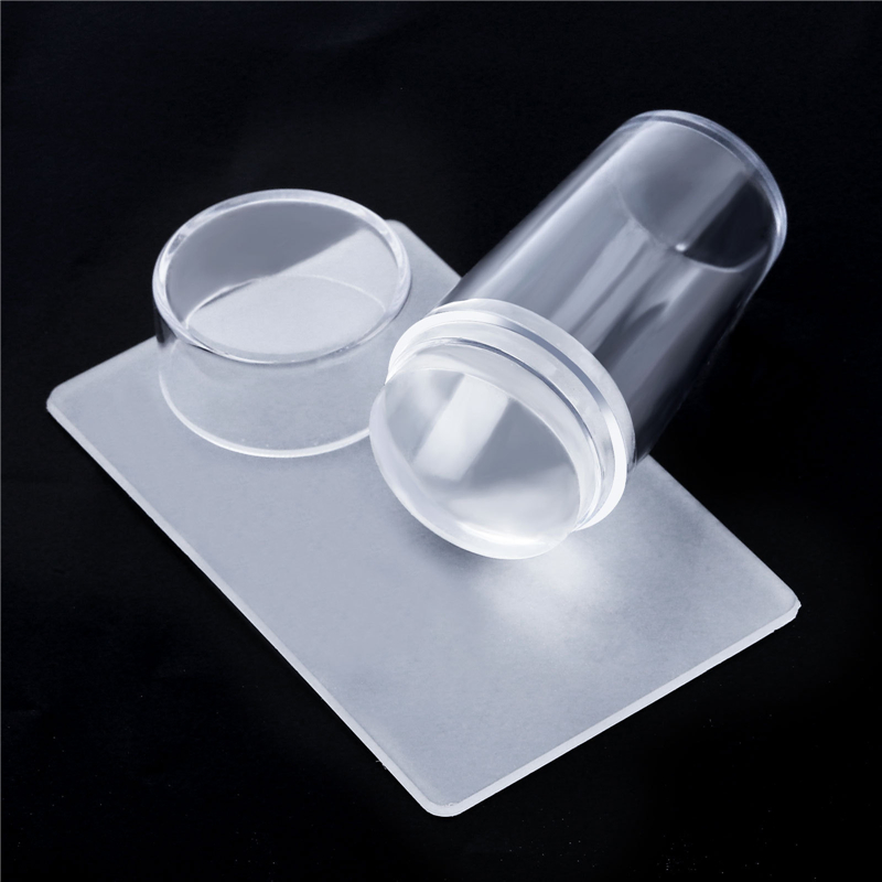 2.8cm Clear Nail Art Stamper with Scraper Set Transparant One Silicone Head 2.8cm Nails Stamping manicure Tools NAP011