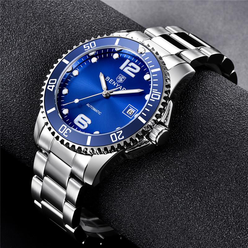 Wristwatches BENYAR Mechanical Watch Men Automatic Military Waterproof Mens Watches Top Stainless Steel Clock Montre HommWristwatches, White
Wristwatches BENYAR Mechanical Watch Men Automatic Military Waterproof Mens Watches Top Stainless Steel Clock Montre HommWristwatches, White