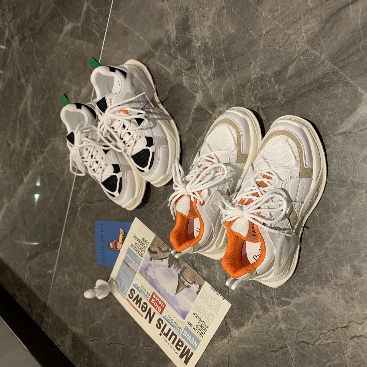 Genuine Leather Dad Shoes Chunky Sneakers Fashion White Classical Women Vulcanized Shoes Breathable Comfortable Summer, Orange
Genuine Leather Dad Shoes Chunky Sneakers Fashion White Classical Women Vulcanized Shoes Breathable Comfortable Summer, Orange
