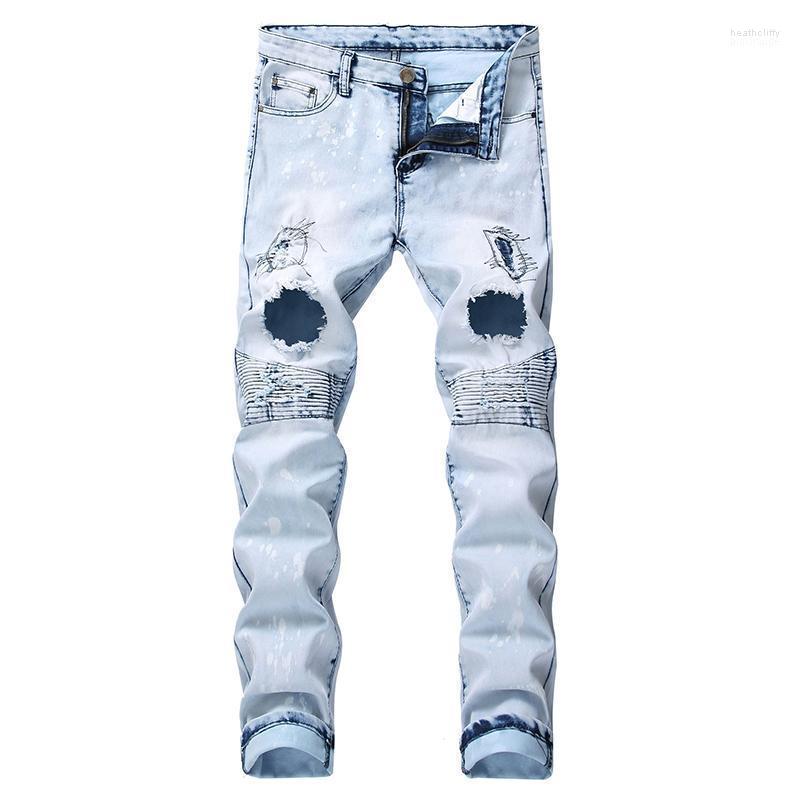 Men's Jeans Blue Ripped Cotton Patch Design Classic Fashion Designer Heat22, Light blue
Men's Jeans Blue Ripped Cotton Patch Design Classic Fashion Designer Heat22, Light blue