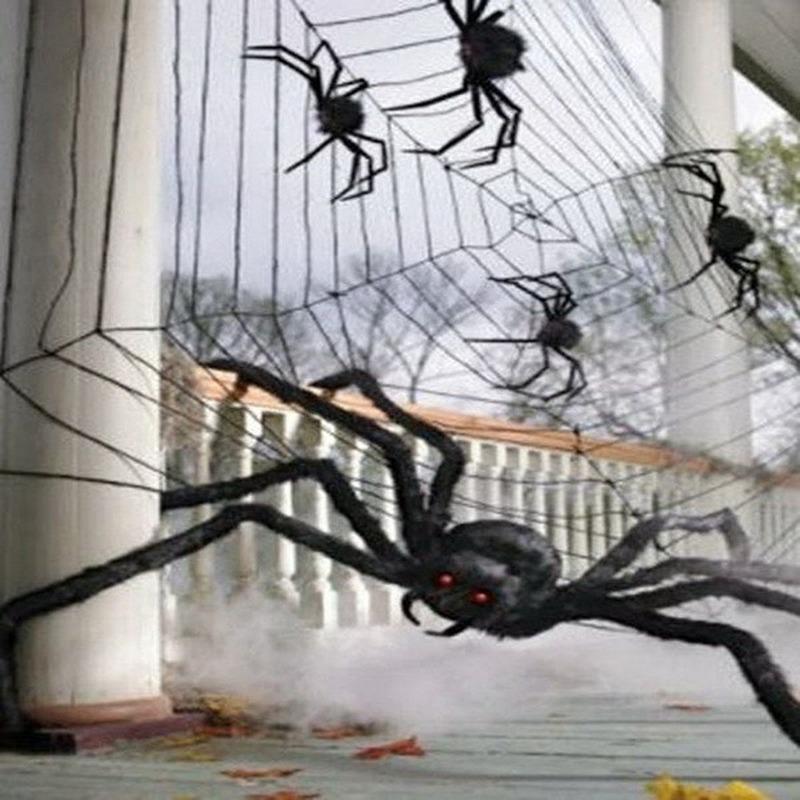 30cm/50cm/75cm/90cm/125cm/150cm/200cm Black Spider Halloween Decoration Haunted House Prop Indoor Outdoor Giant Decor 0803