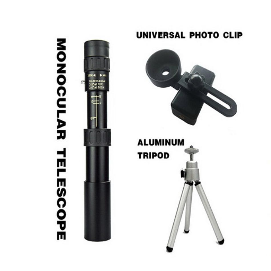 10300x40mm HD Professional Monocular Telescope Super Zoom Quality Eyepiece Portable Binoculars Hunting Lll Night Vision Scope Cam