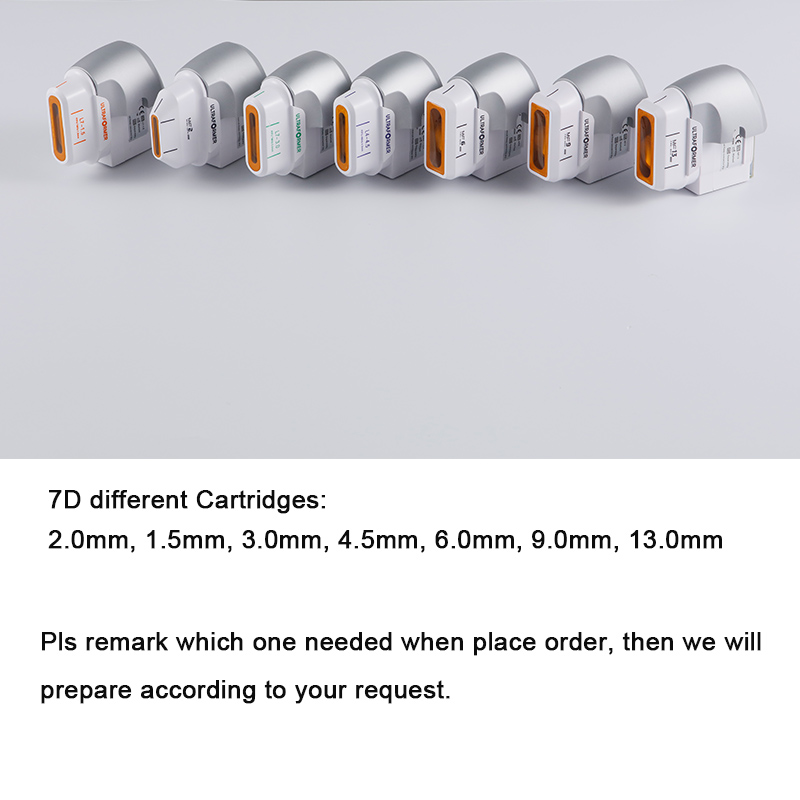 9D HIFU cartridges for face lifting wrinkle removal 8 different artridges 20500 shots each fat reduction body slimming 3D HIFU Cartridge