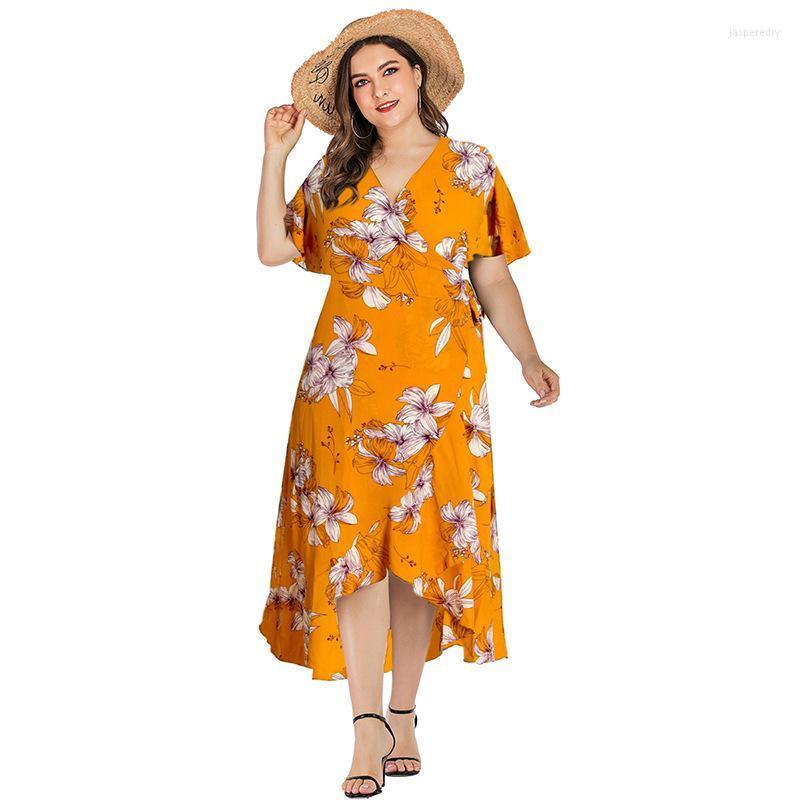 Plus Size Dresses 2022 Summer Boho Beach Dress Women Short Sleeve Falbala Floral Print Ruffles Wrap Maxi Long Party Jasp22, Blue
Plus Size Dresses 2022 Summer Boho Beach Dress Women Short Sleeve Falbala Floral Print Ruffles Wrap Maxi Long Party Jasp22, Blue