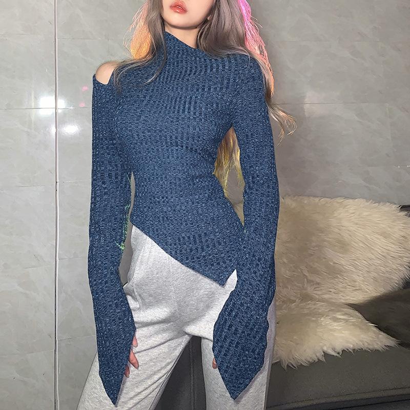 Women' Sweaters Autumn Women' Fashion Oblique Collar Irregular Solid Color Slimming Figure Knitting Long-sleeved Temperament BlouseWom, Blue
Women' Sweaters Autumn Women' Fashion Oblique Collar Irregular Solid Color Slimming Figure Knitting Long-sleeved Temperament BlouseWom, Blue